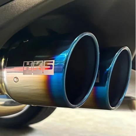 HKS Dual Burnt Tip Performance Exhaust Muffler – Universal Stainless Steel Upgrade