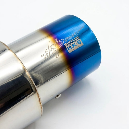 HKS Single Burnt Tip Free Flow Exhaust Muffler – Universal Performance Upgrade