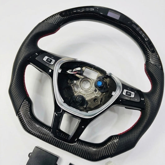 vw polo carbon fiber steering wheel with led rev lights
genuine carbon fiber steering wheel for vw polo
flat bottom vw polo steering wheel
performance steering wheel with rev indicator
premium volkswagen polo interior upgrade
