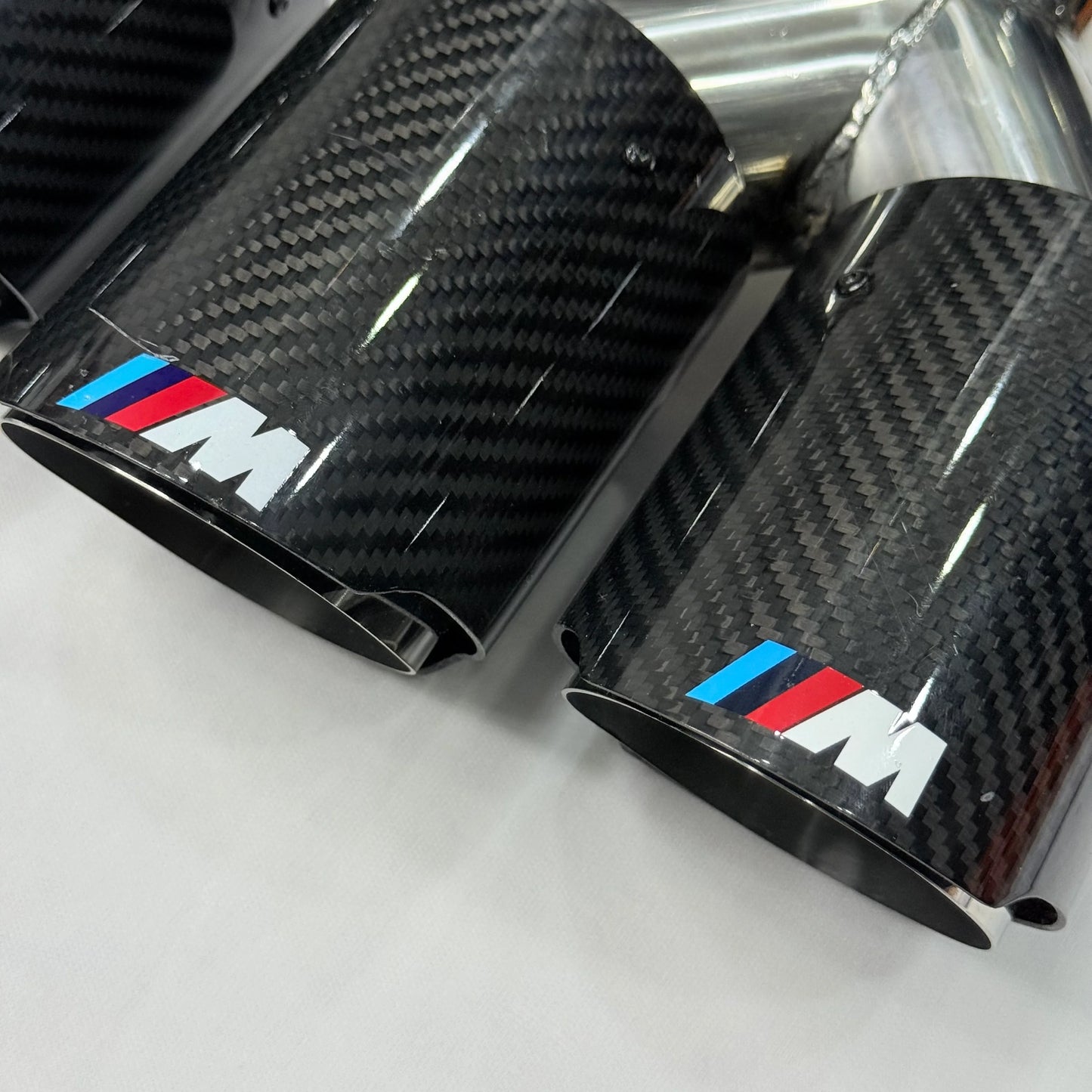 BMW M Performance Style Dual Carbon Fiber Exhaust Tip – Universal Performance Exhaust Tip (Sold Individually)