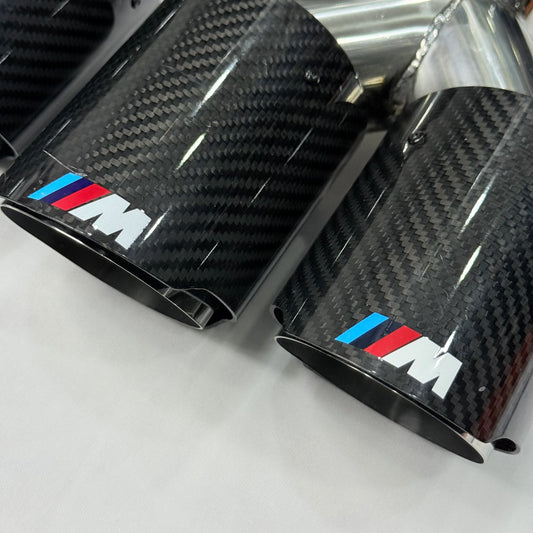 BMW M Performance Style Dual Carbon Fiber Exhaust Tip – Universal Performance Exhaust Tip (Sold Individually)