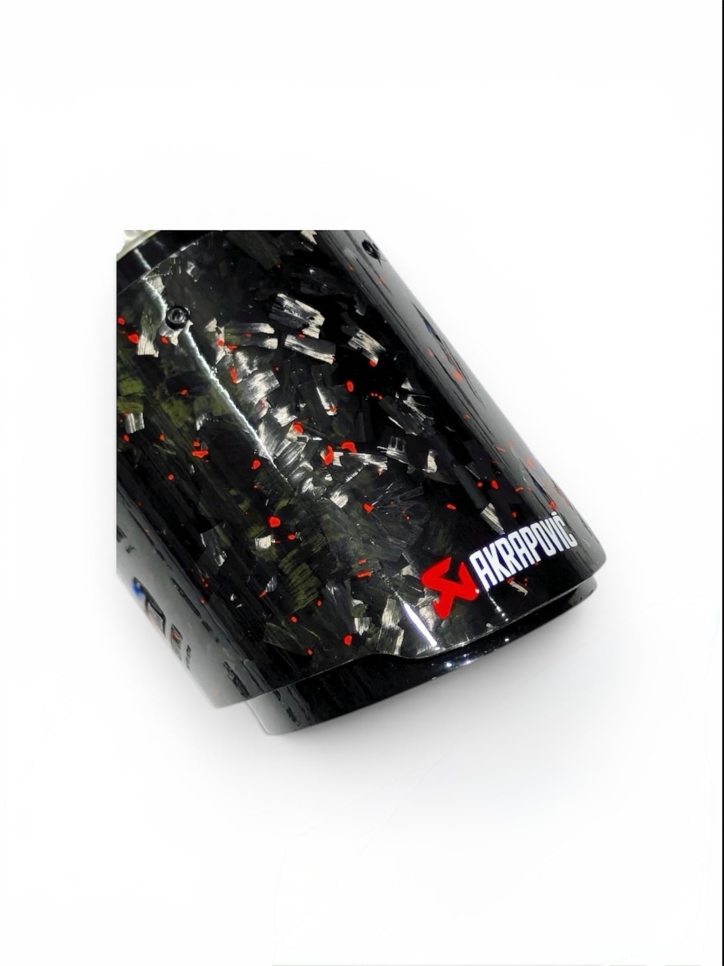 universal red forged carbon exhaust tip