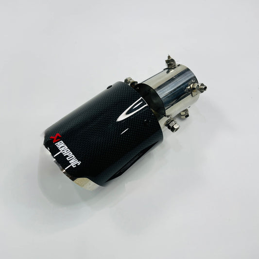 Akrapovič-Inspired Angle-Adjustable Gloss Carbon Big Single Exhaust Tip – Universal Performance Exhaust Tip