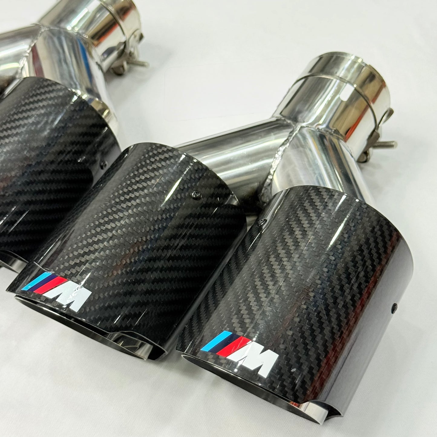 BMW M Performance Style Dual Carbon Fiber Exhaust Tip – Universal Performance Exhaust Tip (Sold Individually)