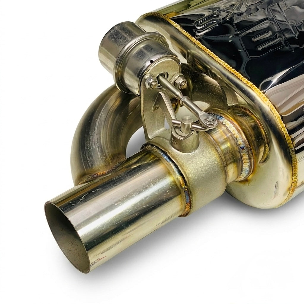 Borla Valvetronic Single Tip Exhaust with Side Inlet – Remote-Controlled Performance Muffler