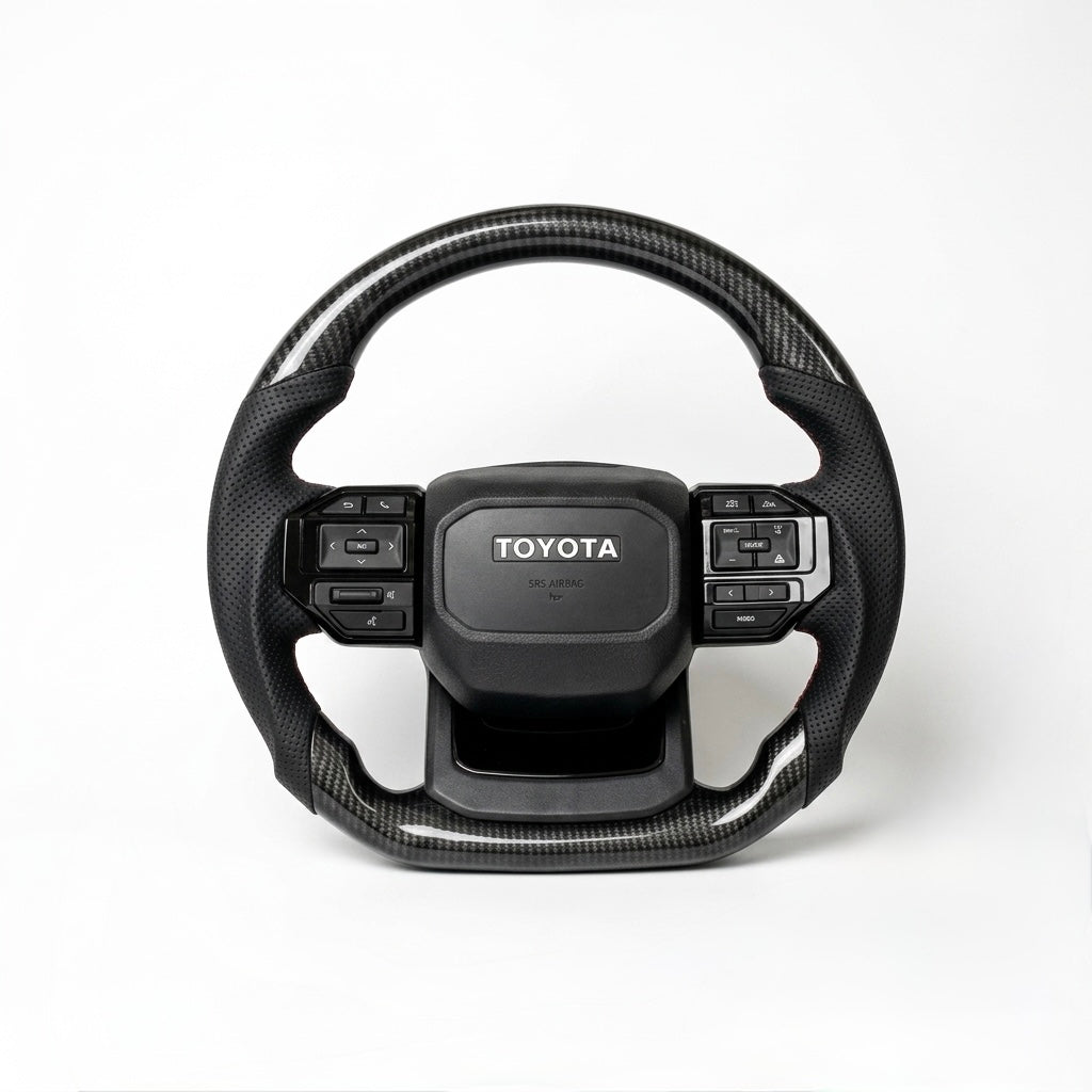 toyota prado lc250 carbon fiber finish steering wheel
premium steering wheel for toyota land cruiser prado lc250
carbon steering wheel prado lc250 interior upgrade
aftermarket sport steering wheel for prado lc250
gloss carbon fiber steering wheel for toyota prado