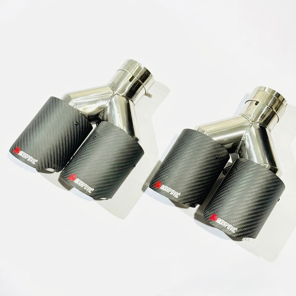 akrapovic matte carbon dual exhaust tip
universal matte carbon exhaust tip
dual outlet stainless steel exhaust tip
aftermarket performance exhaust tip
premium akrapovic style dual exhaust tip