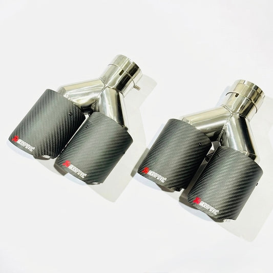 akrapovic matte carbon dual exhaust tip
universal matte carbon exhaust tip
dual outlet stainless steel exhaust tip
aftermarket performance exhaust tip
premium akrapovic style dual exhaust tip