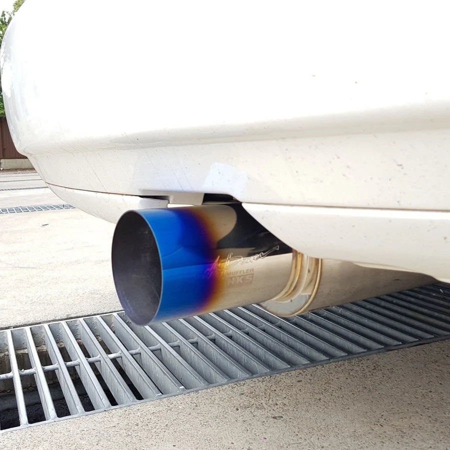 HKS Single Burnt Tip Free Flow Exhaust Muffler – Universal Performance Upgrade