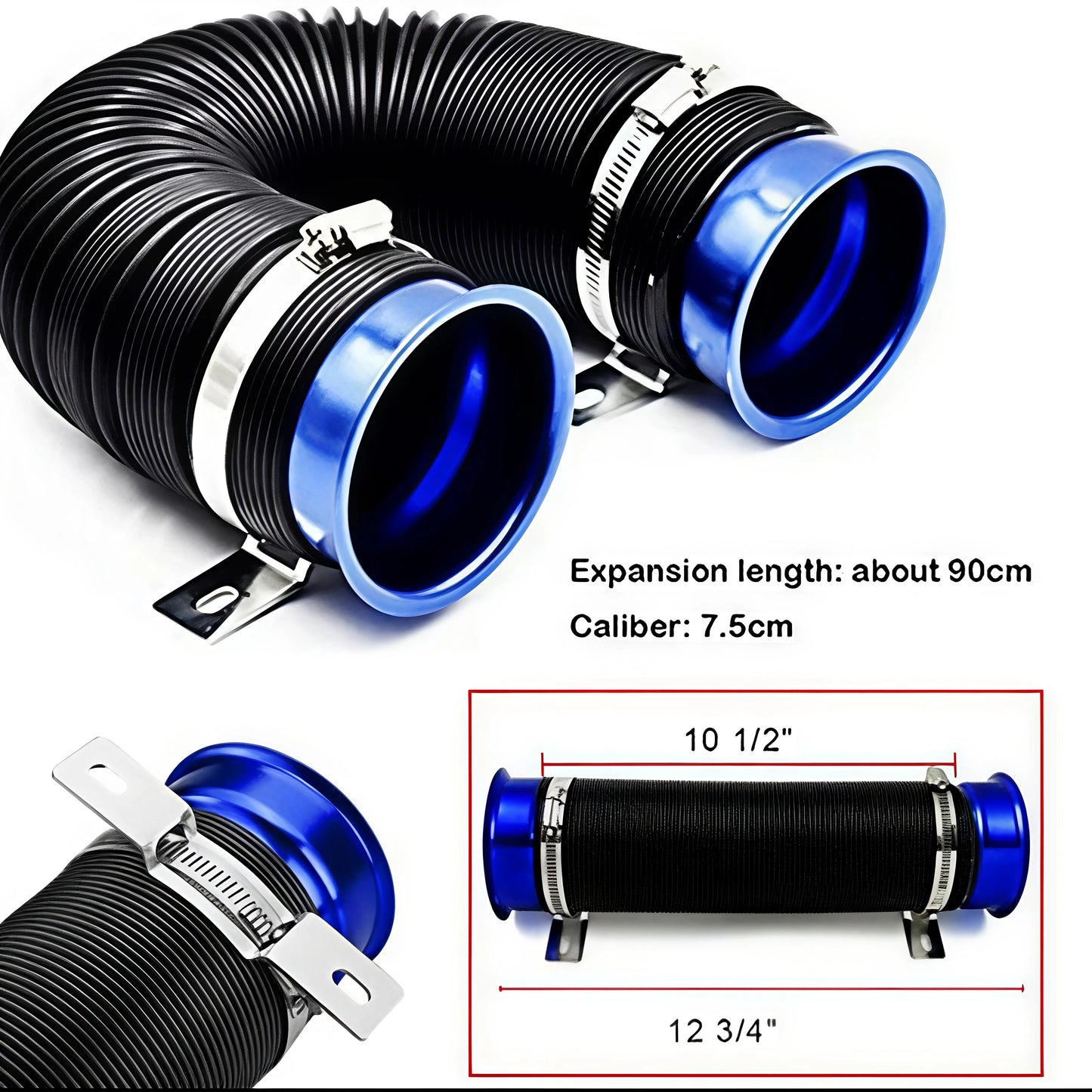 Flexible Cold Air Intake Pipe – 3-Inch High-Flow Performance Tube | Universal Fit