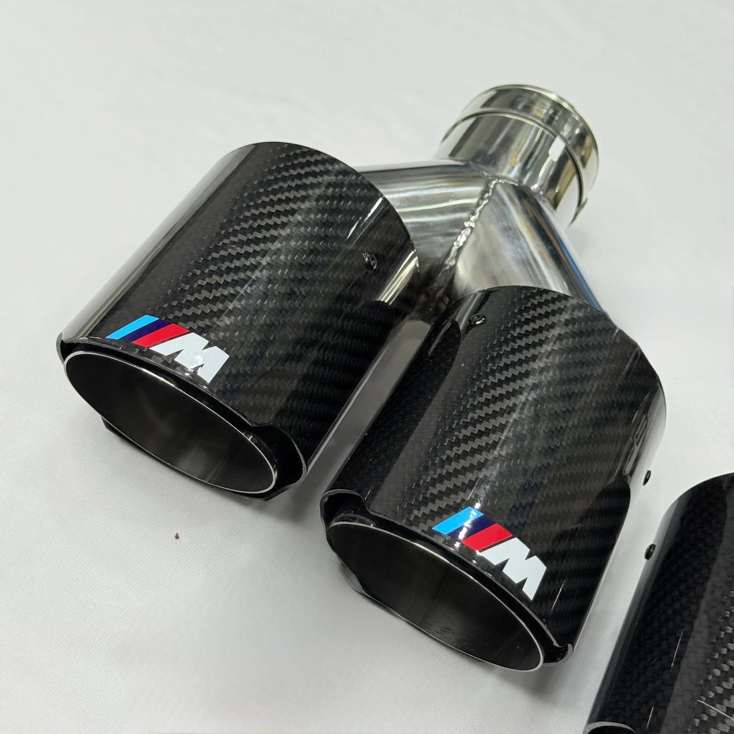 BMW M Performance Style Dual Carbon Fiber Exhaust Tip – Universal Performance Exhaust Tip (Sold Individually)