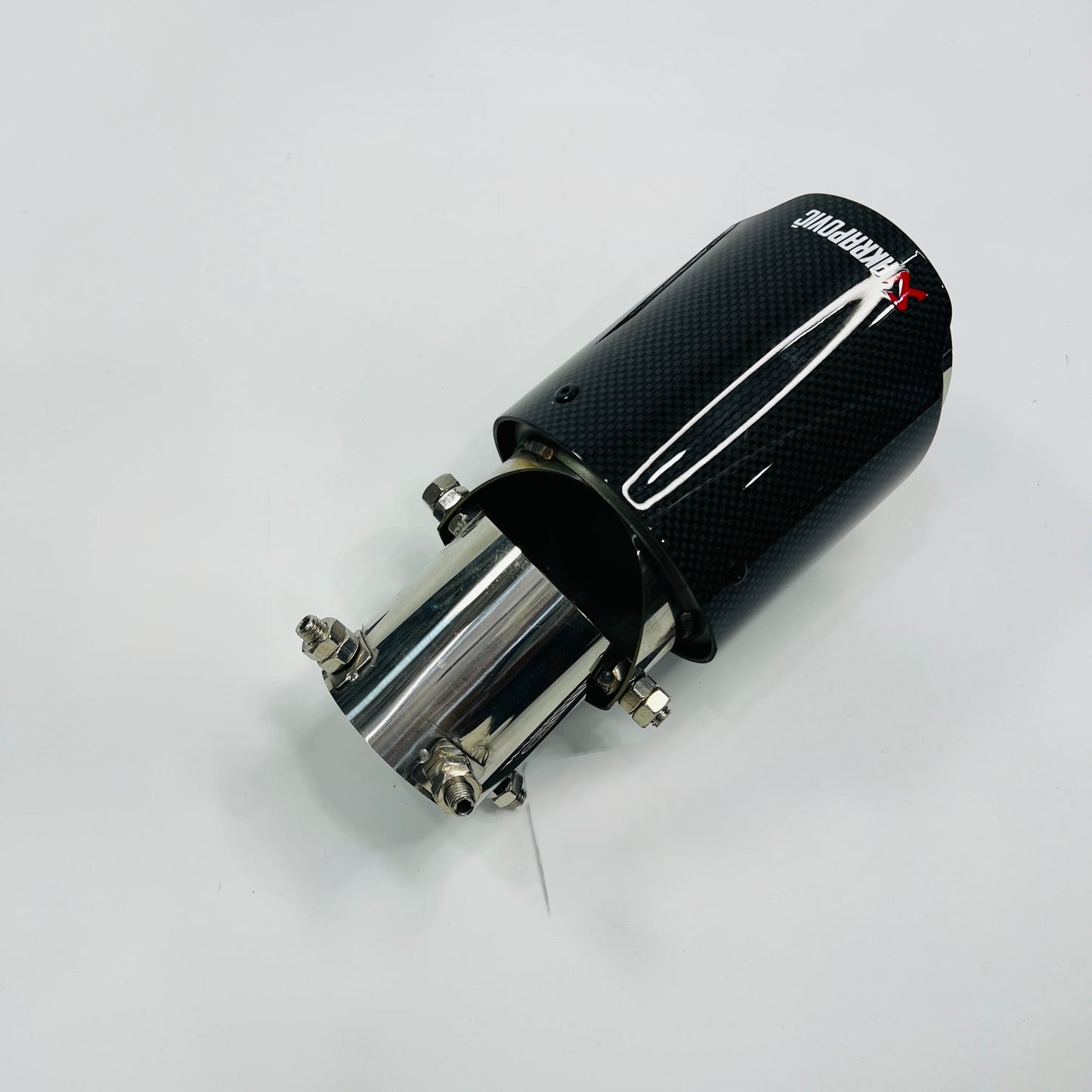 Akrapovič-Inspired Angle-Adjustable Gloss Carbon Big Single Exhaust Tip – Universal Performance Exhaust Tip