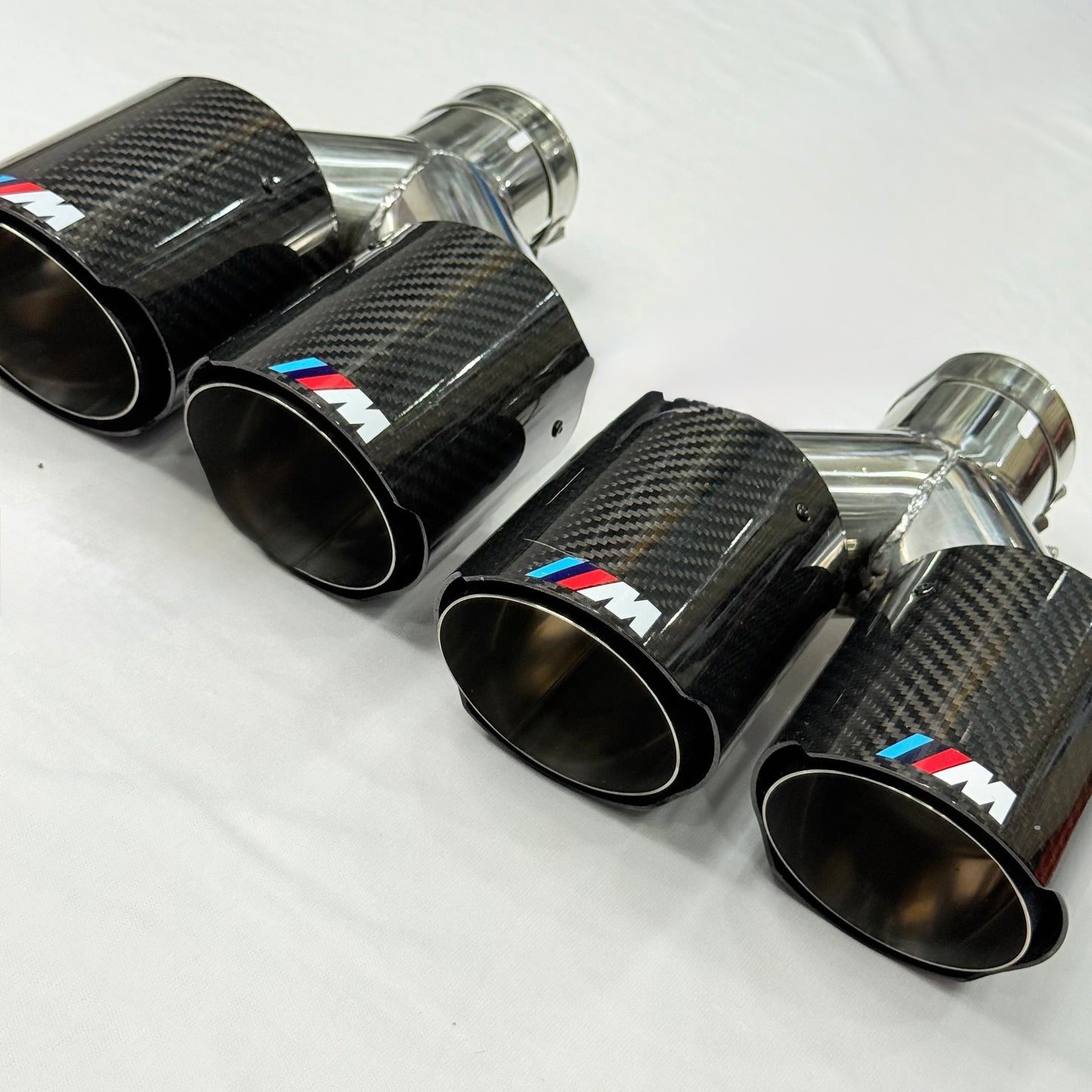 BMW M Performance Style Dual Carbon Fiber Exhaust Tip – Universal Performance Exhaust Tip (Sold Individually)