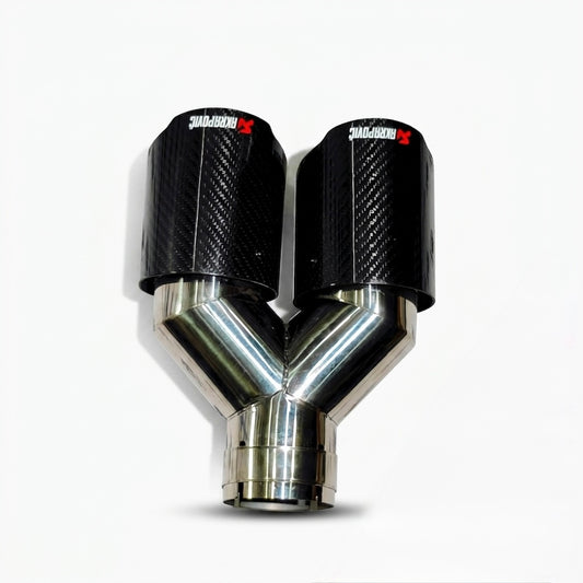 Akrapovič Gloss Carbon Dual Exhaust Tip – Exhaust Tip (Sold Individually)