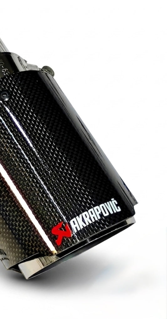 Akrapovič Gloss Carbon Single Exhaust Tip – Universal Performance Stainless Steel Exhaust Tip