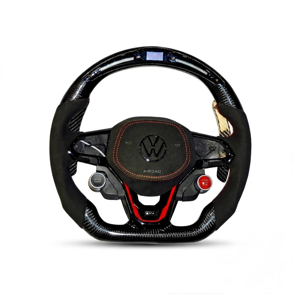vw virtus carbon fiber alcantara steering wheel
original carbon steering wheel for vw virtus
virtus steering wheel with led rev lights
paddle shifter steering wheel for volkswagen virtus
premium alcantara steering wheel for vw virtus