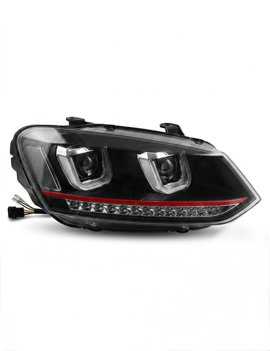 vw polo uu style red line projector headlights
polo led projector headlights with red line
uu style drl headlights for volkswagen polo
aftermarket projector headlights vw polo
premium front led headlights for polo