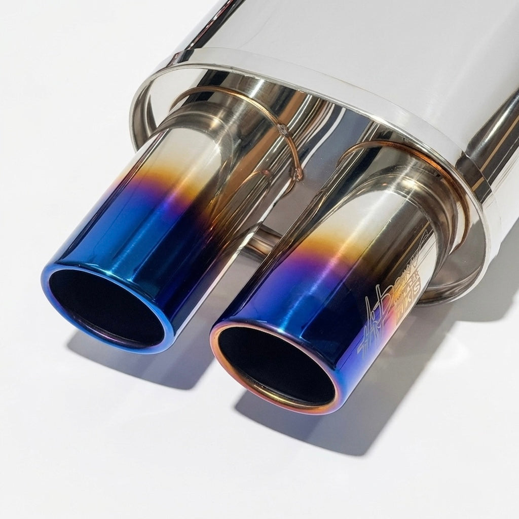 HKS Dual Burnt Tip Performance Exhaust Muffler – Universal Stainless Steel Upgrade