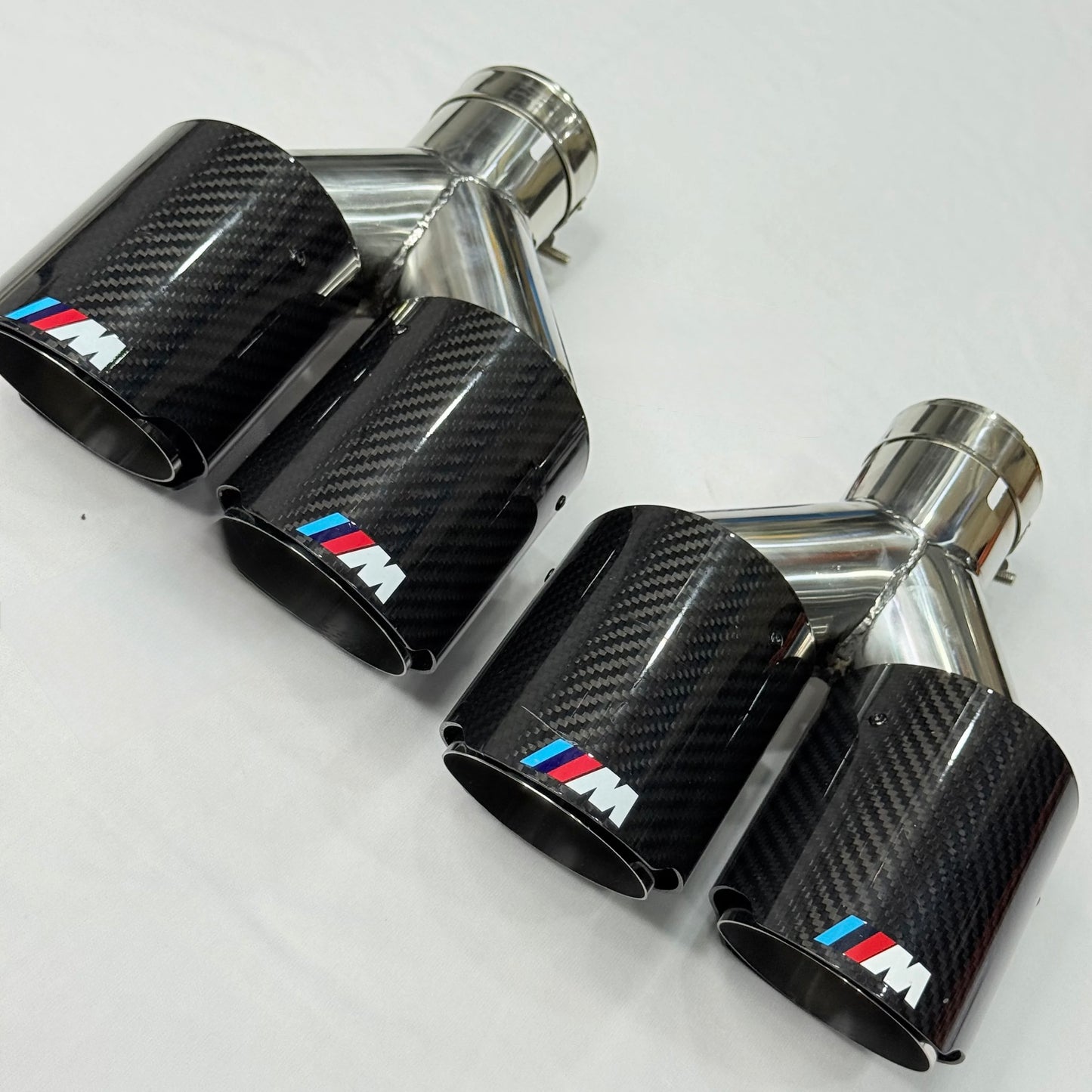 BMW M Performance Style Dual Carbon Fiber Exhaust Tip – Universal Performance Exhaust Tip (Sold Individually)
