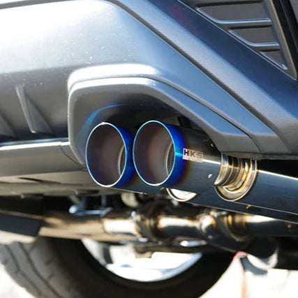 HKS Dual Burnt Tip Performance Exhaust Muffler – Universal Stainless Steel Upgrade