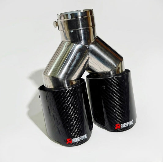akrapovic gloss carbon dual exhaust tip
universal carbon fiber dual exhaust tip
gloss carbon stainless steel exhaust tip
aftermarket dual outlet exhaust tip
premium akrapovic style exhaust tip