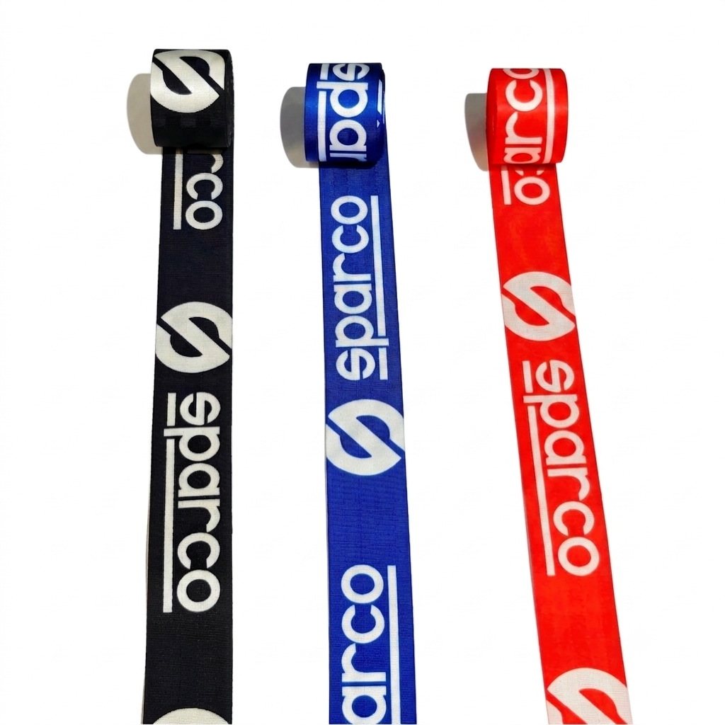sparco racing seat belt webbing strap
high strength polyester seat belt webbing
universal racing seat belt strap
aftermarket seat belt webbing for cars
premium sparco style seat belt material