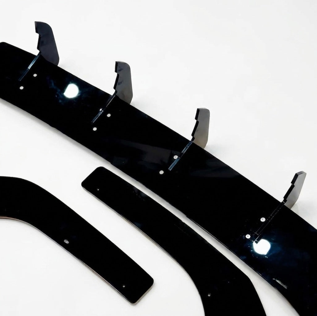 VW Virtus & Skoda Slavia 4-Fin Rear Diffuser – Premium Acrylic Performance Styling