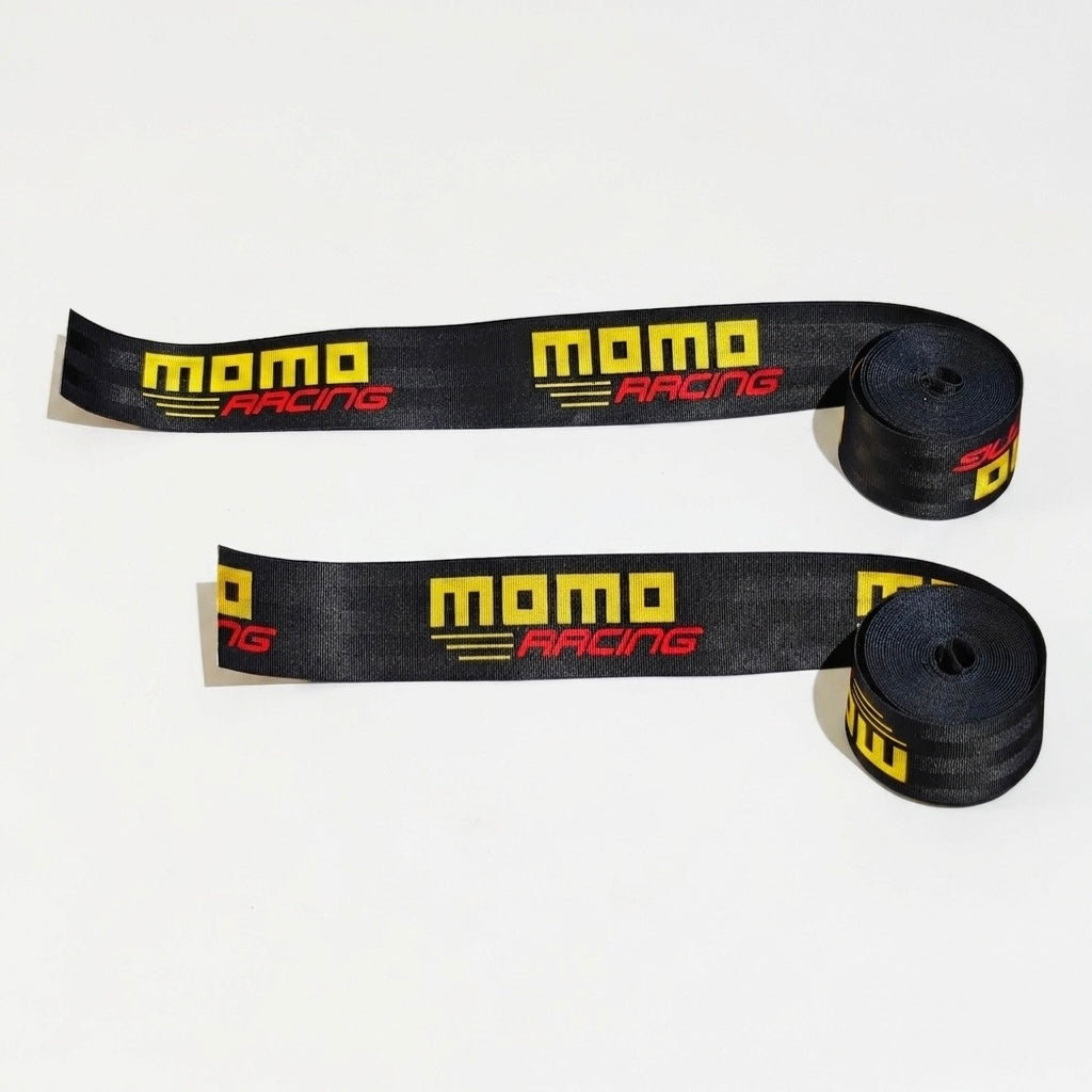 momo racing seat belt covers pair
universal momo style seat belt pads
jdm inspired seat belt shoulder cushions
embroidered momo seat belt covers for cars
premium momo racing interior accessories
