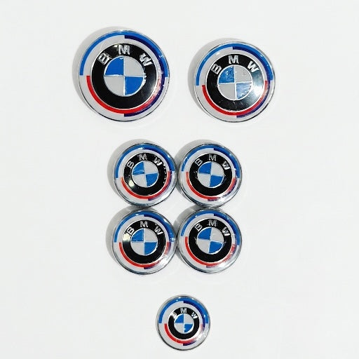 bmw complete emblem kit set of 7
bmw exterior and interior badge kit
oem style bmw replacement emblems
premium bmw logo replacement set
aftermarket bmw 7 piece emblem kit