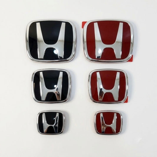 honda type r logo emblems set of 3
type r front rear steering wheel badge kit
honda type r replacement emblem set
premium honda type r badge kit
aftermarket honda type r logo emblems