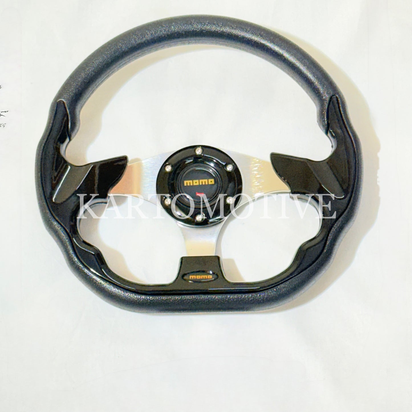MOMO 12-Inch Round Racing Steering Wheel – Universal Sport Grip