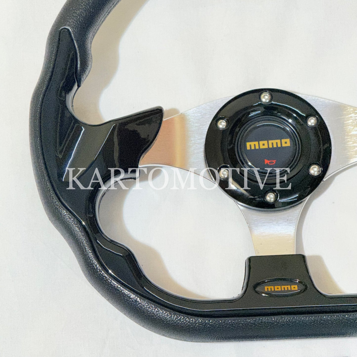MOMO 12-Inch Round Racing Steering Wheel – Universal Sport Grip