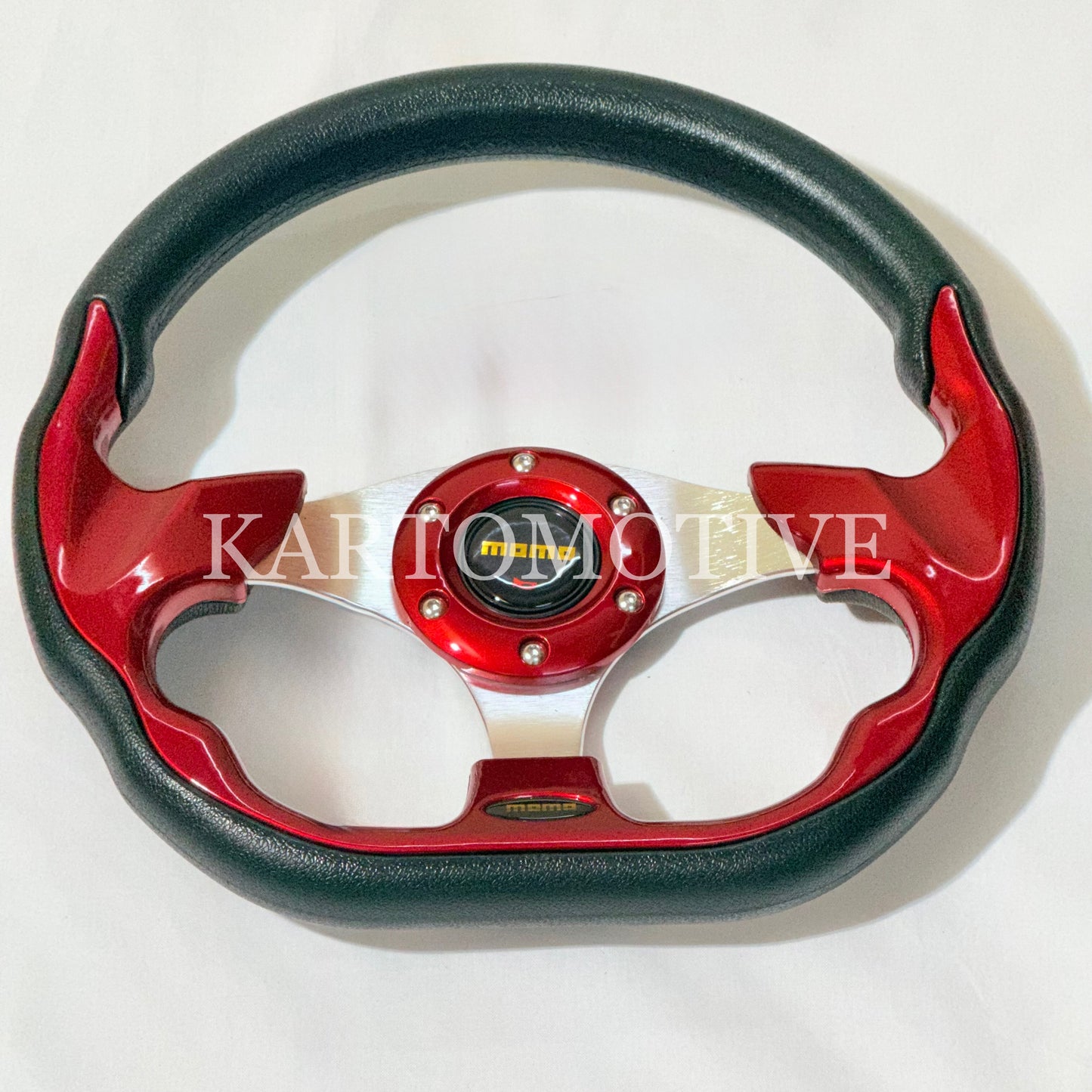 MOMO 12-Inch Round Racing Steering Wheel – Universal Sport Grip