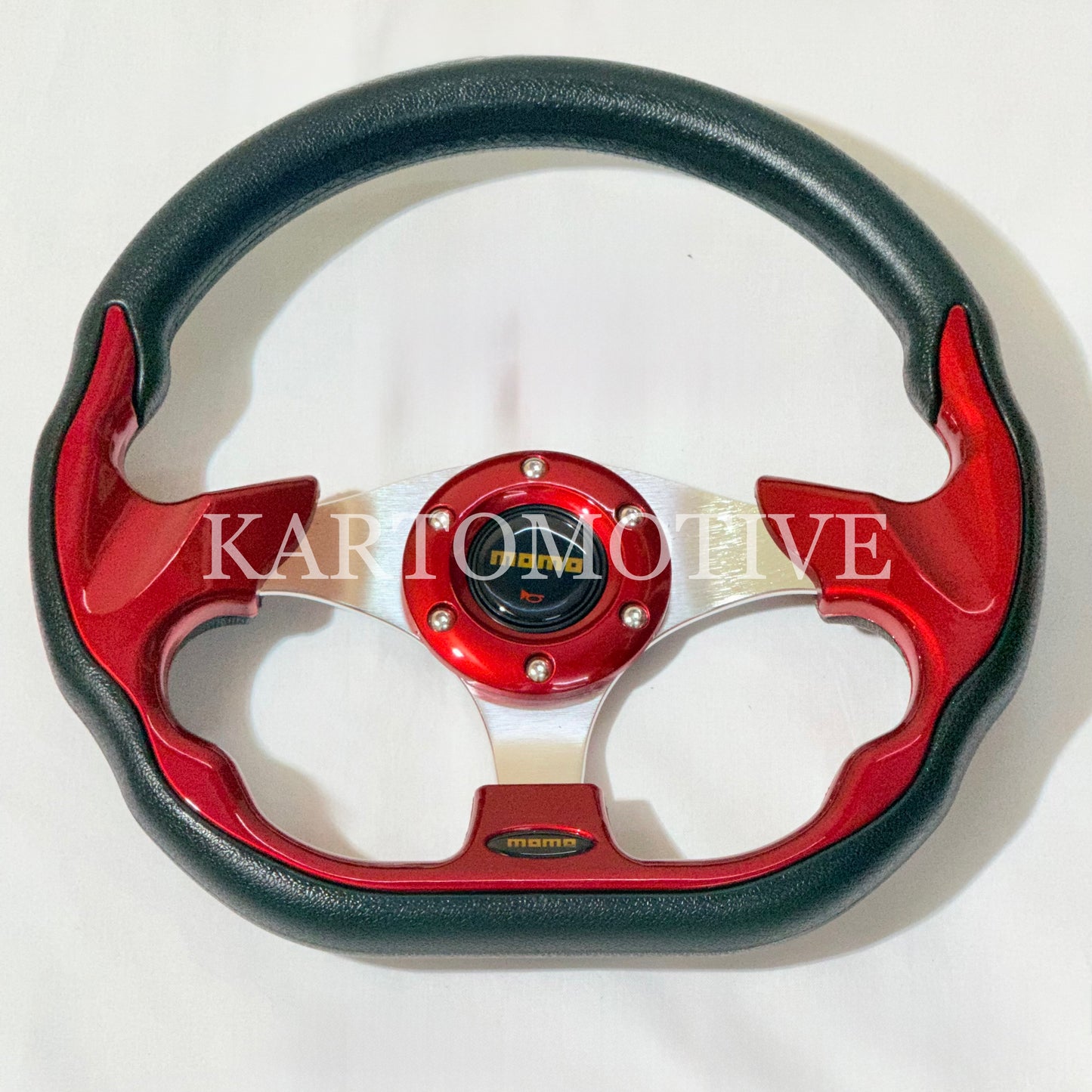 MOMO 12-Inch Round Racing Steering Wheel – Universal Sport Grip
