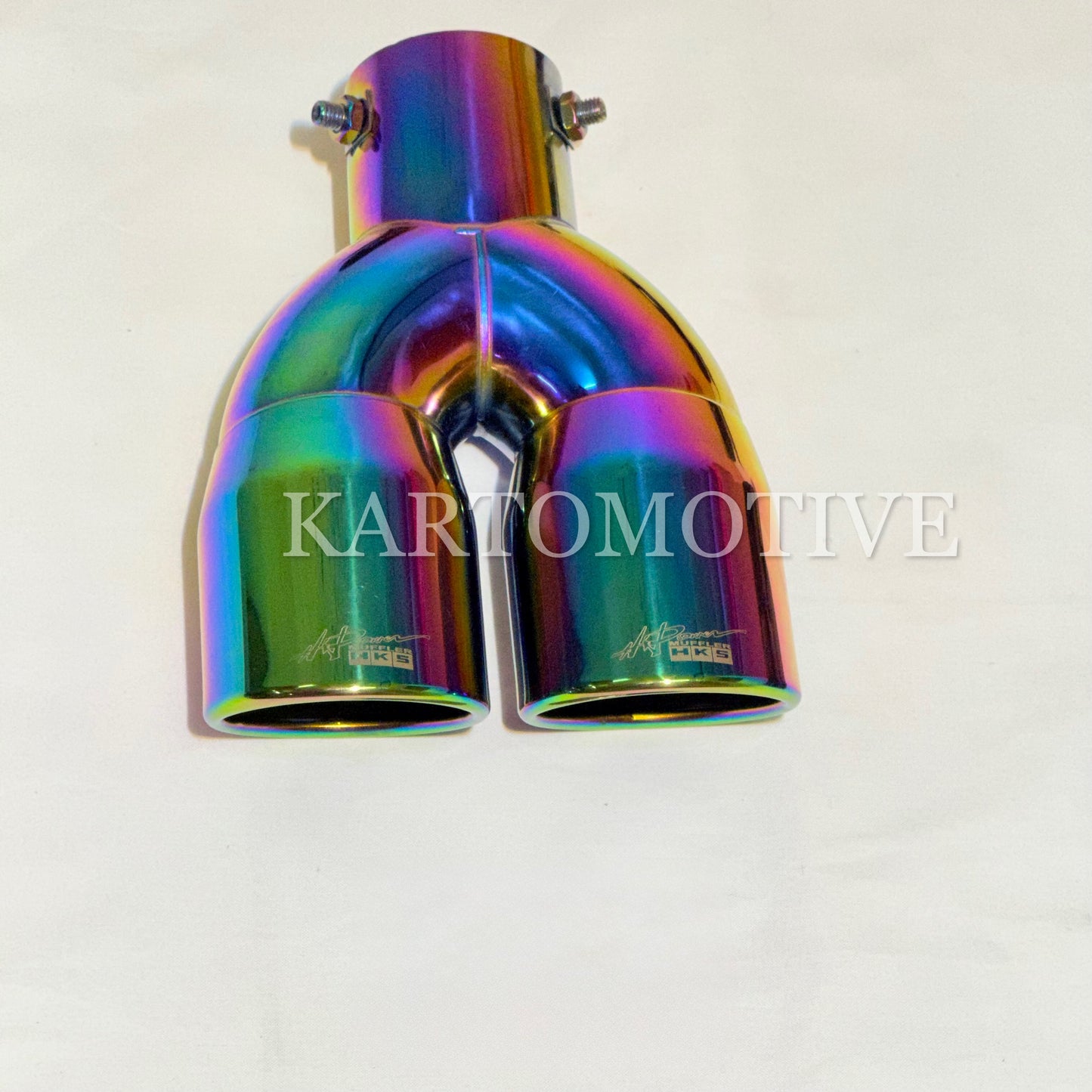 HKS Dual Exhaust Muffler Tips – Burnt, Rainbow & Gloss Black Performance Finish