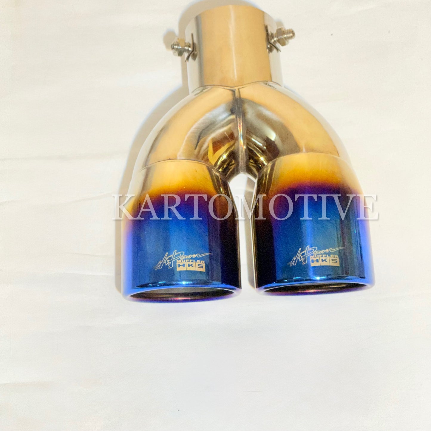 HKS Dual Exhaust Muffler Tips – Burnt, Rainbow & Gloss Black Performance Finish