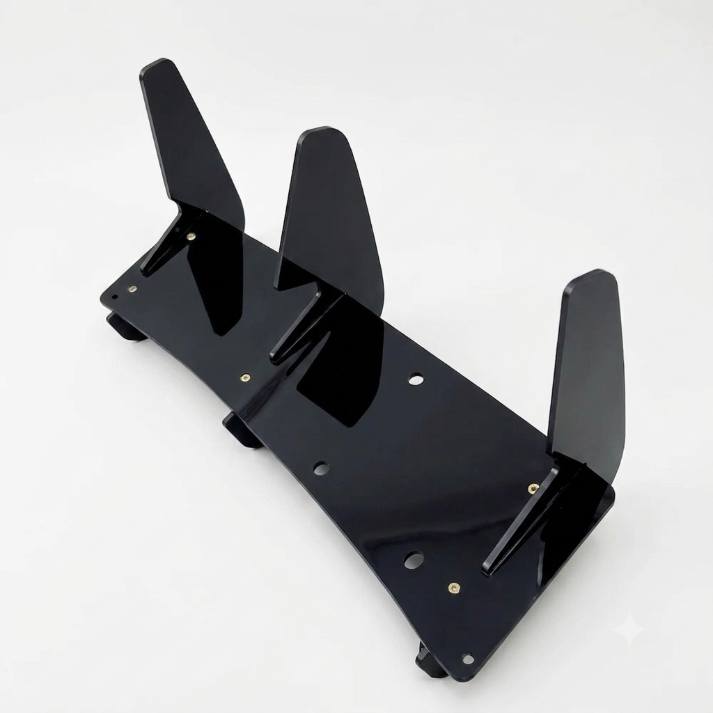 vw polo 3 fin rear diffuser
gloss black diffuser for polo
volkswagen polo rear bumper diffuser
sporty rear diffuser upgrade
aftermarket diffuser for vw polo