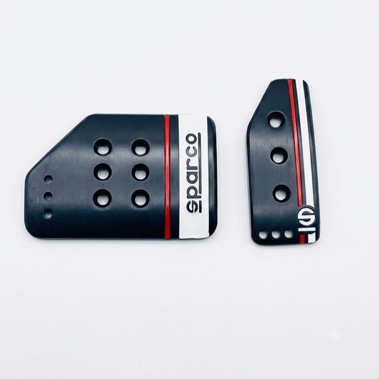 sparco aluminum pedal kit automatic car
racing style aluminum pedal covers
universal automatic pedal cover kit
non slip aluminum brake accelerator pedals
premium sparco style pedal covers